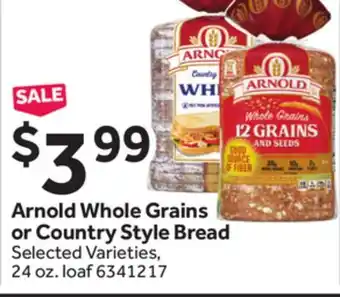 Stop&Shop Arnold whole grains or country style bread offer