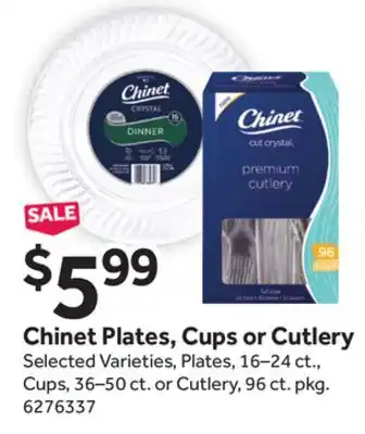 Stop&Shop Chinet plates, cups or cutlery offer