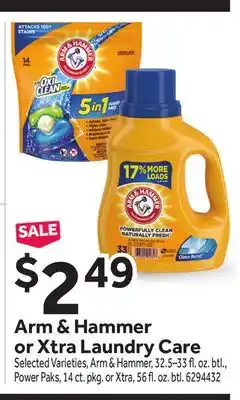 Stop&Shop Arm & hammer or xtra laundry care offer