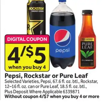 Stop&Shop Pepsi, rockstar or pure leaf offer