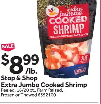 Stop&Shop Stop & shop extra jumbo cooked shrimp offer