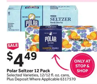 Stop&Shop Polar seltzer 12 pack offer