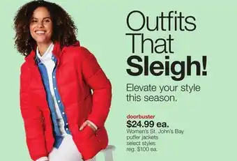 JC Penney Women's st. john's bay puffer jackets offer