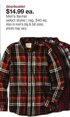 JC Penney Men's flannel offer