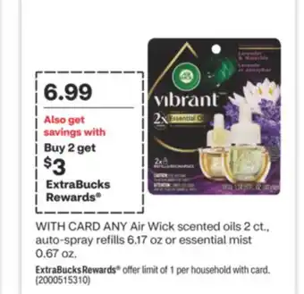 CVS Any air wick scented oils 2 ct., auto-spray refills 6.17 oz or essential mist 0.67 oz offer
