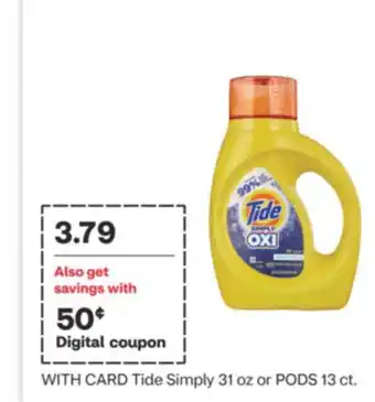 CVS Tide simply 31 oz or pods 13 ct offer