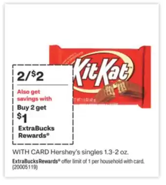 CVS Hershey's singles 1.3-2 oz offer