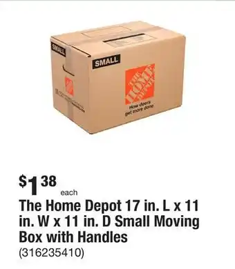 The Home Depot The home depot 17 in. l x 11 in. w x 11 in. d small moving box with handles offer