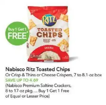 Publix Nabisco Ritz Toasted Chips offer