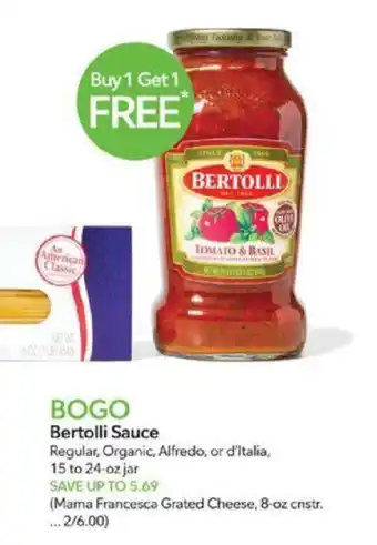 Publix Bertolli Sauce offer