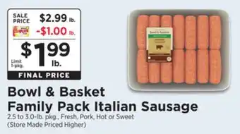 ShopRite Family pack italian sausage offer