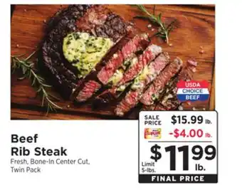 ShopRite Beef rib steak offer