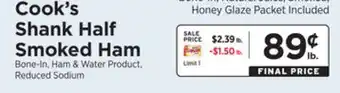 ShopRite Shank half smoked ham offer