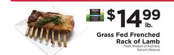 ShopRite Grass fed frenched rack of lamb offer