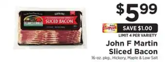 ShopRite John f martin sliced bacon offer