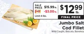 ShopRite Jumbo salt cod fillet offer