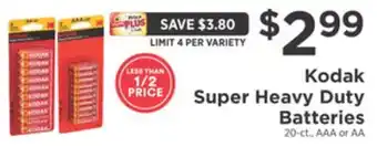 ShopRite Super heavy duty batteries offer