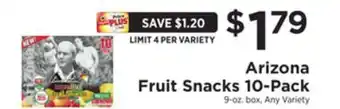 ShopRite Fruit snacks 10-pack offer