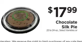 ShopRite Chocolate silk pie offer