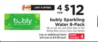 ShopRite Bubly sparkling water 8-pack offer