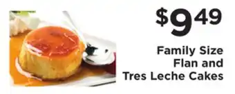 ShopRite Family size flan and tres leche cakes offer