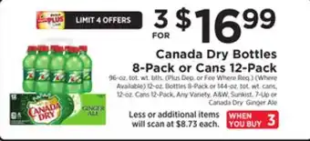 ShopRite Bottles 8-pack or cans 12-pack offer