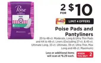 ShopRite Pads and pantyliners offer
