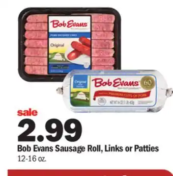 Meijer Bob evans sausage roll, links or patties offer