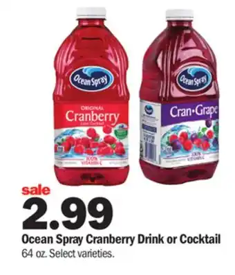 Meijer Ocean spray cranberry drink or cocktail offer