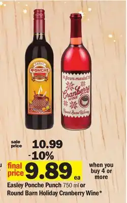 Meijer Easley ponche punch 750 ml or round barn holiday cranberry wine offer