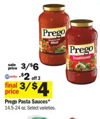 Meijer Prego pasta sauces offer