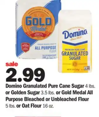 Meijer Domino granulated pure cane sugar 4 lbs. or golden sugar 3.5 lbs. or gold medal all purpose bleached or unbleached flour 5 lb offer