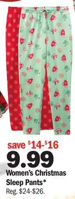 Meijer Women's christmas sleep pants offer