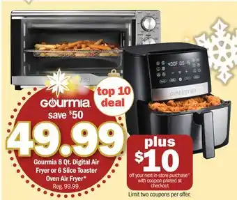 Meijer Gourmia 8 qt. digital air fryer or 6 slice toaster oven air fryer offer