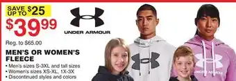 Dunham's Sports Under armour men's or women's fleece offer