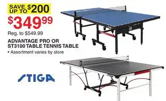 Dunham's Sports Stiga advantage pro or st3100 table tennis table offer