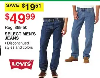 Dunham's Sports Levi's select men's jeans offer