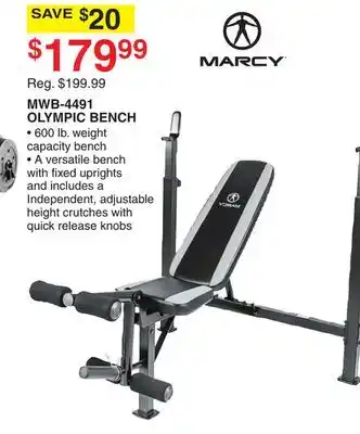 Dunham's Sports Marcy mwb-4491 olympic bench offer
