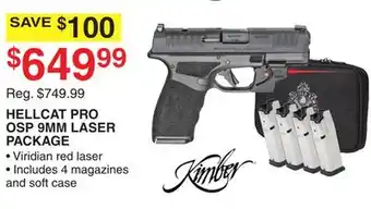 Dunham's Sports Kimber hellcat pro osp 9mm laser package offer