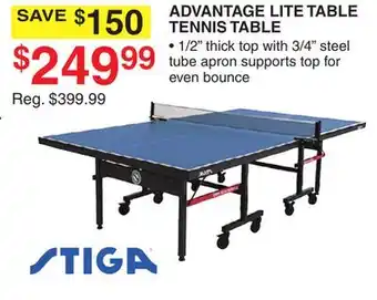 Dunham's Sports Stiga advantage lite table tennis table offer