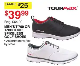 Dunham's Sports Tourmax men's t-700 or t-900 tour spikeless golf shoes offer