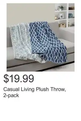 Costco Casual living plush throw, 2-pack offer