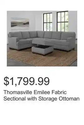 Costco Thomasville emilee fabric sectional with storage ottoman offer