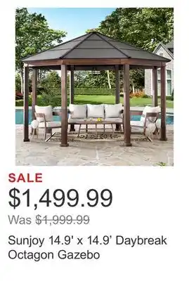 Costco Sunjoy 14.9' x 14.9' daybreak octagon gazebo offer