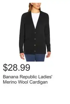 Costco Banana republic ladies' merino wool cardigan offer
