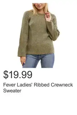 Costco Fever ladies' ribbed crewneck sweater offer