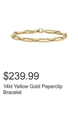 Costco 14kt yellow gold paperclip bracelet offer