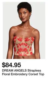Victoria's Secret Dream angels strapless floral embroidery corset top offer