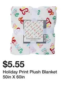 Five Below Holiday print plush blanket 50in x 60in offer
