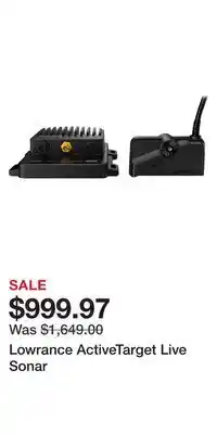 Cabela's Lowrance activetarget live sonar offer